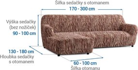 Gaico Huse bielastice UNIVERSO NOU dungi maro canapea cu otoman stânga (l. 170 - 300 cm)