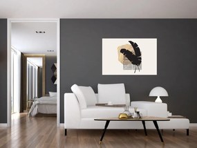 Tablou - Abstracție cu frunze tropicale N⁰4 (90x60 cm)