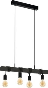 Eglo 44061 - Lustru suspendat pe cablu TOWNSHEND 4xE27/40W/230V negru