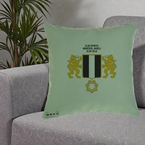 Perna Personalizata CSM Unirea Alba Iulia Fotbal, 40x40 cm, Verde, Husa Detasabila, Perna Inclusa, BEKZ®