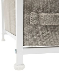 Comodă cu sertare din material textil OFELIA, albă