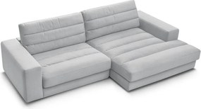 Colțar gri deschis cu tapițerie din catifea (cu colț pe partea dreaptă/cu șezlong) Sierra – Bobochic Paris