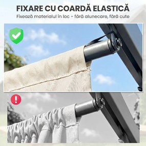Outsunny Copertină de Schimb pentru Pergolă de Grădină cu 10 Orificii de Drenaj, Acoperire din Poliester, 250x255 cm, Gri | Aosom Romania