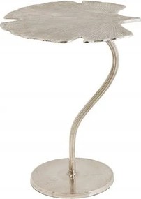 Masuta auxiliara cu aspect deosebit Ginkgo Leafs 53cm, argintiu