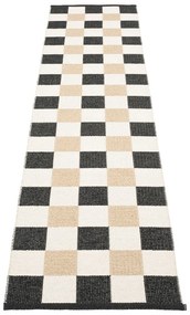 Covor tip traversă pentru interior și exterior negru/crem 70x300 cm Pix Black Vanilla – Pappelina