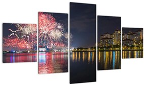 Tablou cu artificii in Singapur (125x70 cm), în 40 de alte dimensiuni noi