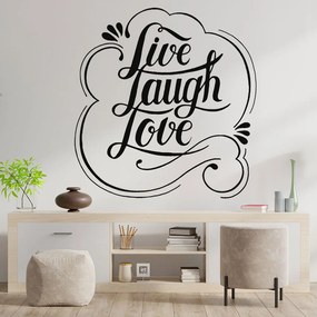 Sticker Decorativ Perete Citat "Live, Laugh, Love", 48x50 cm