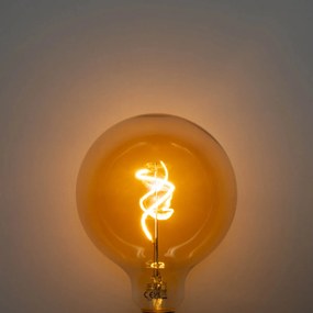 Set de 5 becuri LED E27 dimabile cu filament spiralat auriu G125 4W 270 lm 2200K