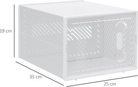HOMCOM Pantofar Modular cu 8 Cuburi de Depozitare și Uși Magnetice, Cuburi din PP, 25x35x19 cm, Alb și Transparent | Aosom Romania