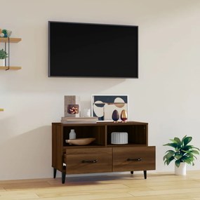 Comoda TV, stejar maro, 80x36x50 cm, lemn prelucrat