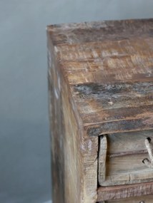 Comodă vintage cu 10 sertare, din lemn reciclat, Grimaud