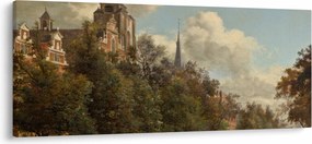 Tablou - Jan van der Heyden, View Down a Dutch Canal, reproducere (120x50 cm)