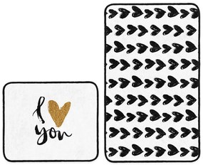 Covorașe de baie albe/negre 2 buc. 60x100 cm – Mila Home