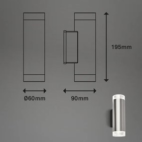 Aplică LED de exterior Brilo 2xGU10/4,7W/230V IP44 4000K crom mat