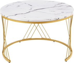 Set modern de măsuțe nesting, 2 piese, 70x70x45 cm/45x45x40 cm, Alb