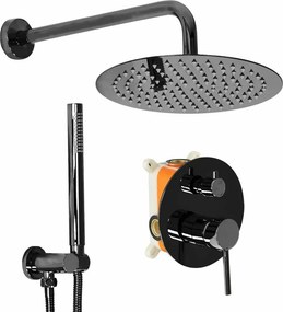 Coloana de dus cu baterie termostatata incastrata negru Rea Lungo