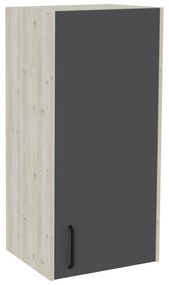 Dulap suspendat haaus Malmo, 1 Usa, Stejar Alb/Antracit, 50 x 42 x 104 cm