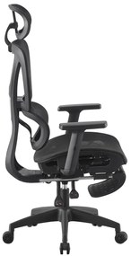 RESIGILAT- RIGACHAIR PRO Scaun ergonomic, sezut translatie, cotiere 2D, tetiera 2D, recliner 155°, suport picioare, Full Mesh, Negru