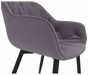 Fotoliu de design, material textil gri, FEDRIS