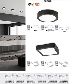 Plafoniera LED design modern Shaun negru 17cm