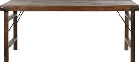 Masă dining pliabilă din lemn reciclat, 182x90x76 cm, finisaj rustic natur, „Mercado"