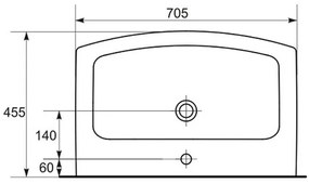 Lavoar baie suspendat alb lucios 70 cm Cersanit Easy 705x455 mm