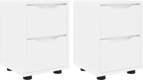 vidaXL Mese de noptieră 2 pcs Alb 30,5 x 30 x 43 cm Lemn compozit