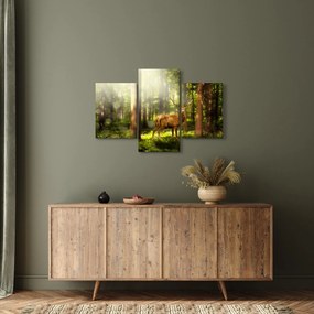 Tablou cu cerbul în pădure (90x60 cm)