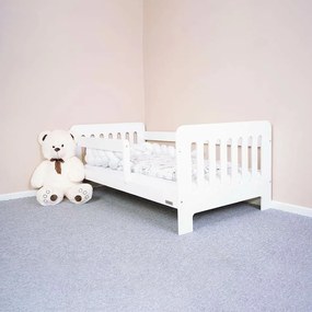 New Baby Pat pentru copii cu barieră Erik alb ,160 x 80 cm