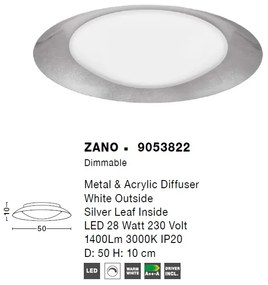 Lustra LED / Plafoniera moderna ZANO argintie NVL-9053822