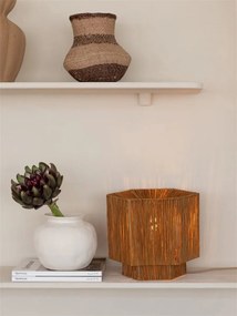Veioza/Lampa Eco din Rafie, Panama octogon S, maro