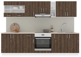 Set haaus V21, Stejar Bronz/Alb, Blat Thermo 28 mm, L 280 cm