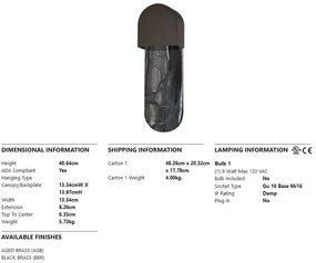 Aplica de perete design modern HOBART, neagra