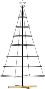 vidaXL Brad de Crăciun în Formă de Con cu suport Negru 180,5 cm Oțel