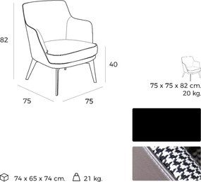 Fotoliu elegant design italian Amie AC-A141