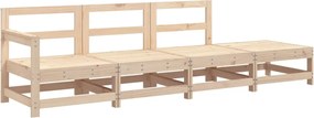vidaXL Set mobilier relaxare de grădină, 4 piese, lemn masiv de pin