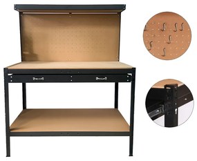 Banc de lucru cu sertar, negru