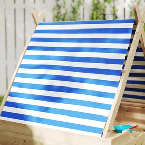 AIYAPLAY Cutie de nisip din lemn pentru copii 3-6 ani, auvent detașabil, rezistent la intemperii, 120 x 120 x 126,5 cm, lemn natur | Aosom Romania