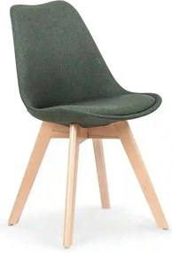 Scaun tapitat K303, verde inchis/stejar, stofa/lemn, 48X54X83 CM