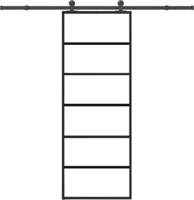 vidaXL Ușă glisantă cu set feronerie, 76x205 cm, sticlă ESG/aluminiu
