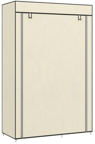 HOMCOM Dulap din Material Textil, Soluție de Depozitare, 6 Rafturi, 1 Bară pentru Haine, Bej | Aosom Romania