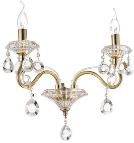 Lampă de cristal de perete Ideal Lux NEGRESCO 2xE14/28W/230V auriu