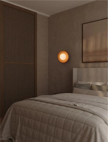 Aplica decorativa ceramica caramel, sticla alb, PETEL