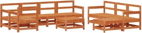 vidaXL Set de lounge pentru grădină 10 pcs Maro Ceară