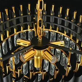 Brilagi - Lustru aplicat ECLIPSE, 7 x E14/10W/230V, Ø 48 cm, negru/auriu