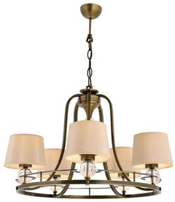 Lustru pe lanț NARA 5xE27/40W/230V, alamă