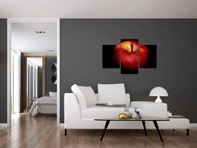 Tablou cu măr pe fundal negru (90x60 cm)