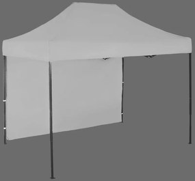 Pavilion de grădină 2x3m - din oțel, 1 perete lateral, Gri / antracit