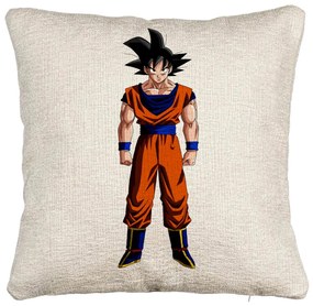 Perna Decorativa Canapea cu Dragonball Goku, 40x40 cm, Cu fermoar