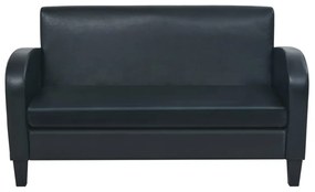 245587 vidaXL Canapea cu 2 locuri Piele artificială Negru